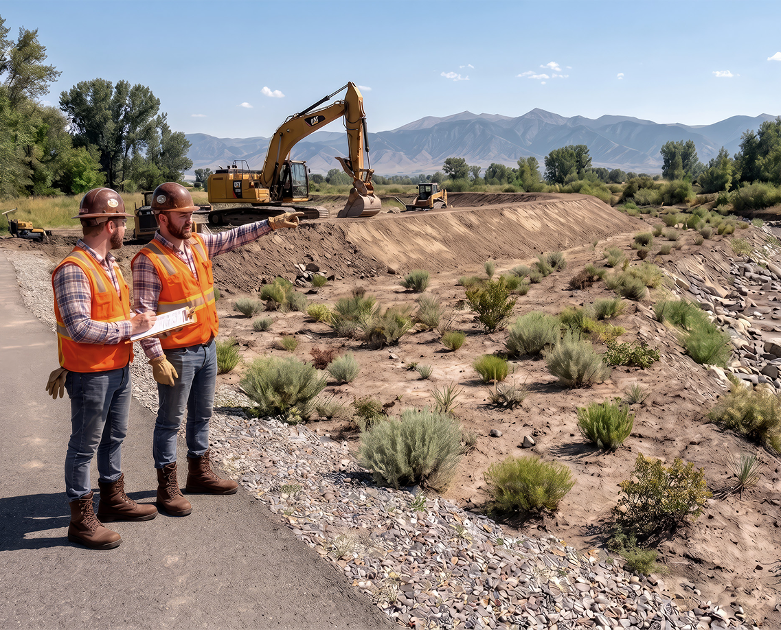 Construction site oversight of a stormwater infrastructure project in New Mexico