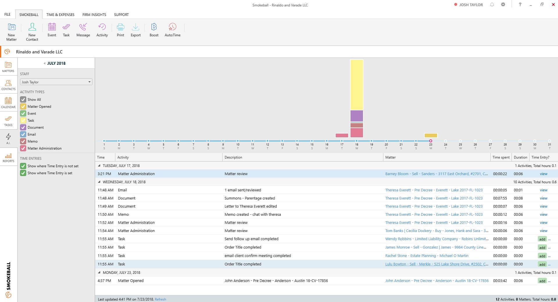 smokeball-activity-intelligence-main-screen