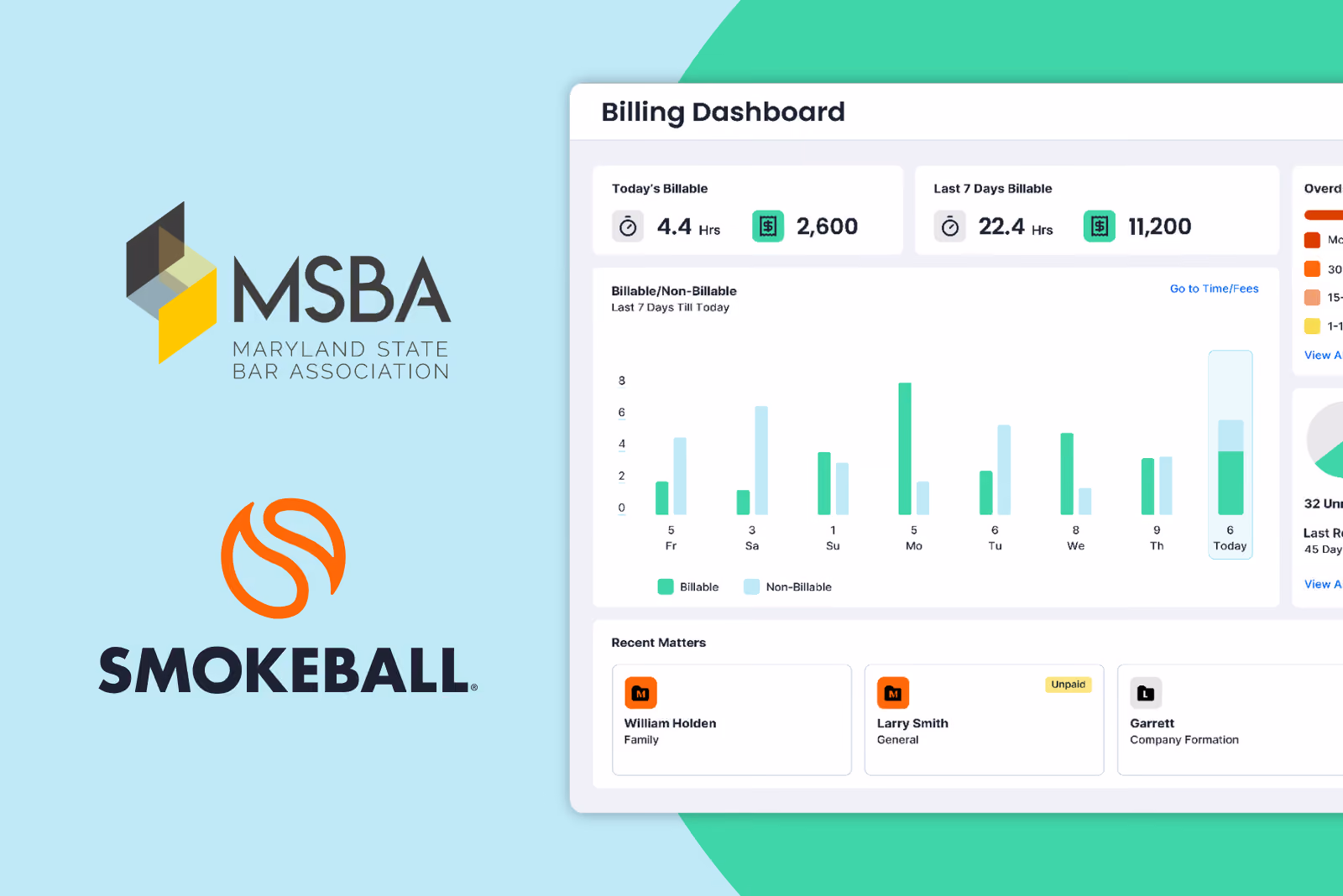 MSBA members receive complimentary Smokeball software access to simplify billing and ensure trust accounting compliance.