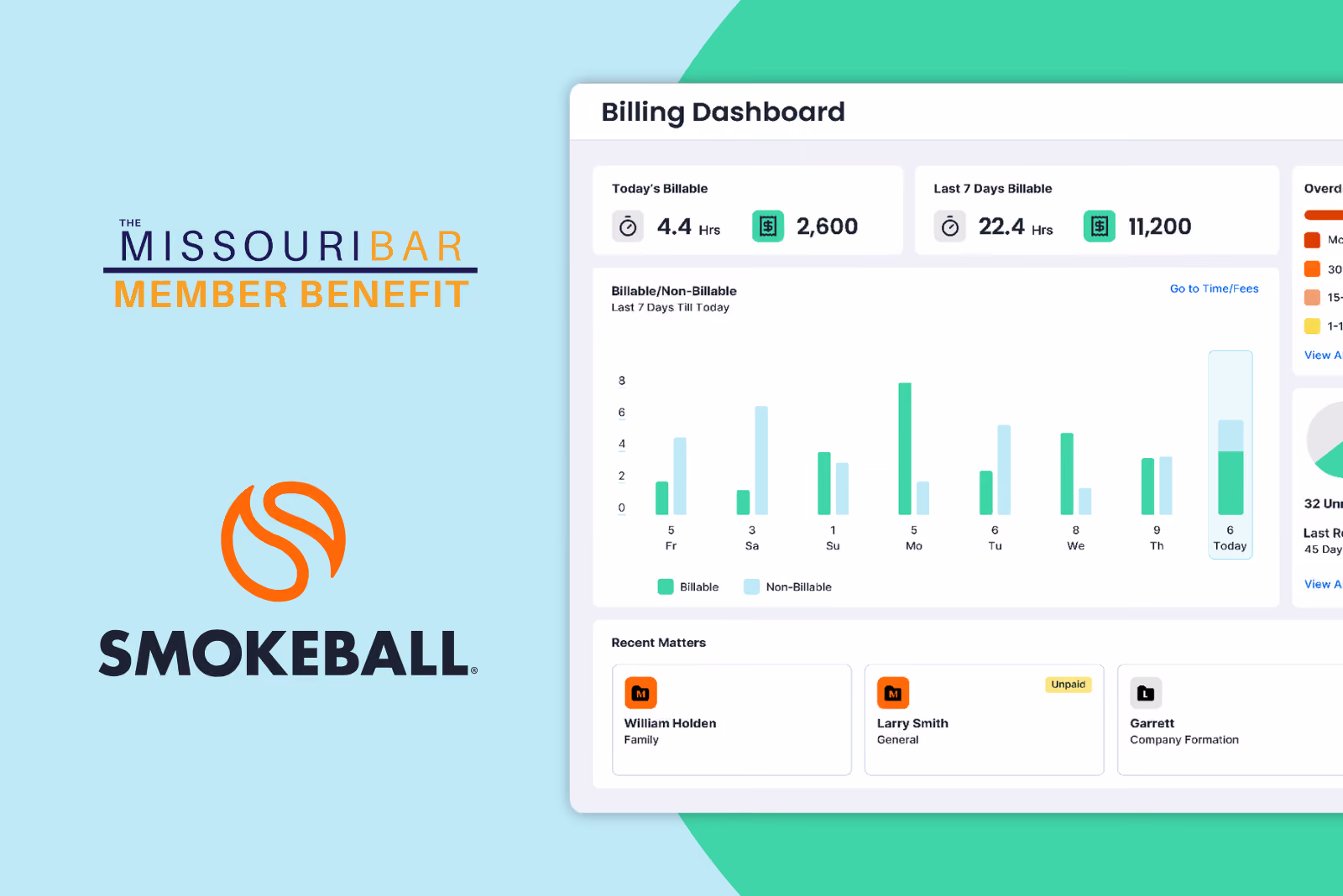 Smokeball will put law firm trust accounting and billing software in the hands of The Missouri Bar members at no cost, enabling them to improve client service and maintain compliance.