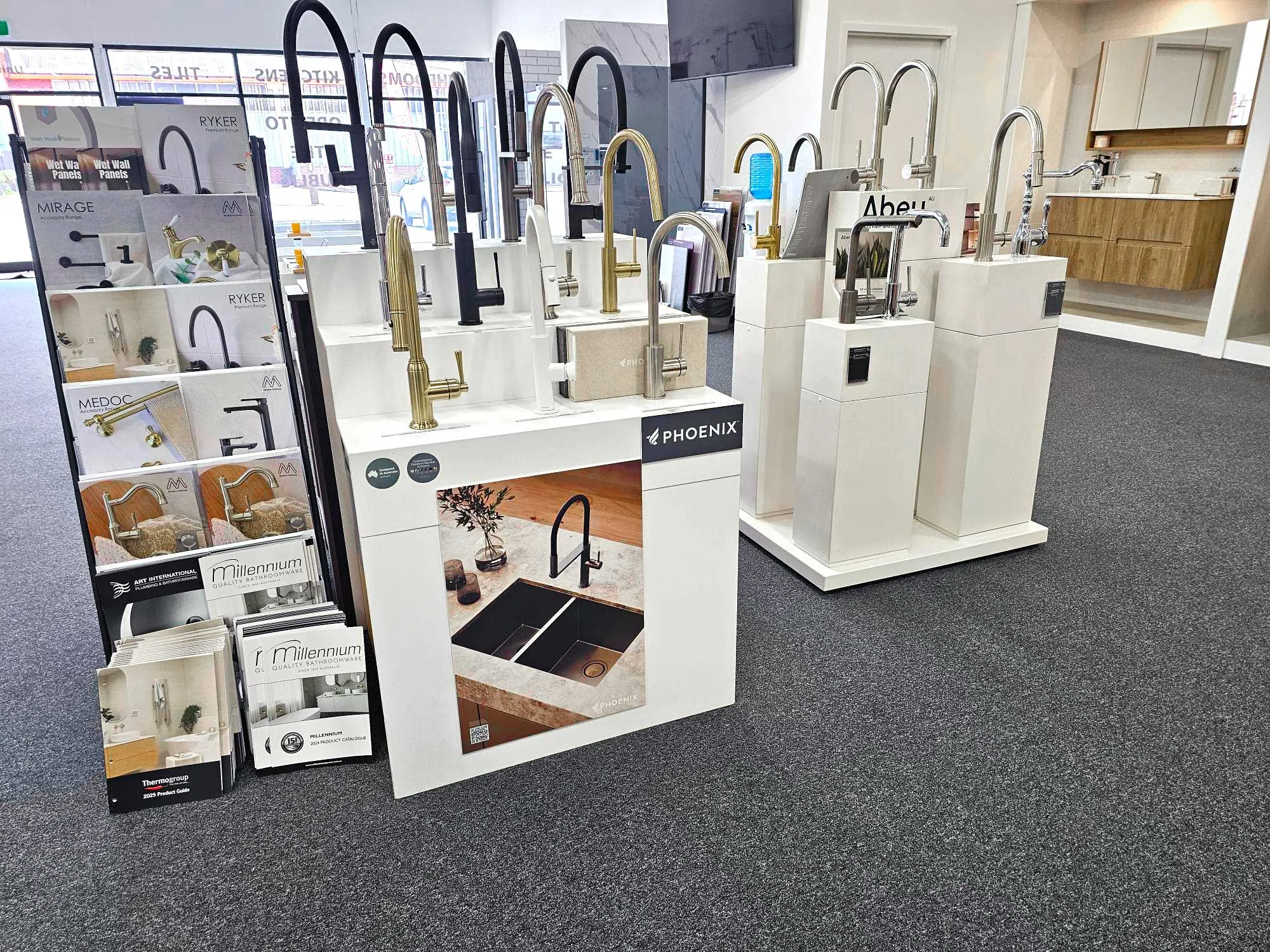 Millennium sink and mixer display in the Osborne Park showroom