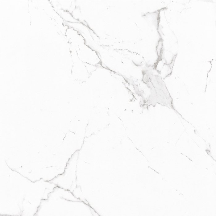 Stoneworld Veneto Carrara marble look porcelain tile swatch, white with soft grey veining
