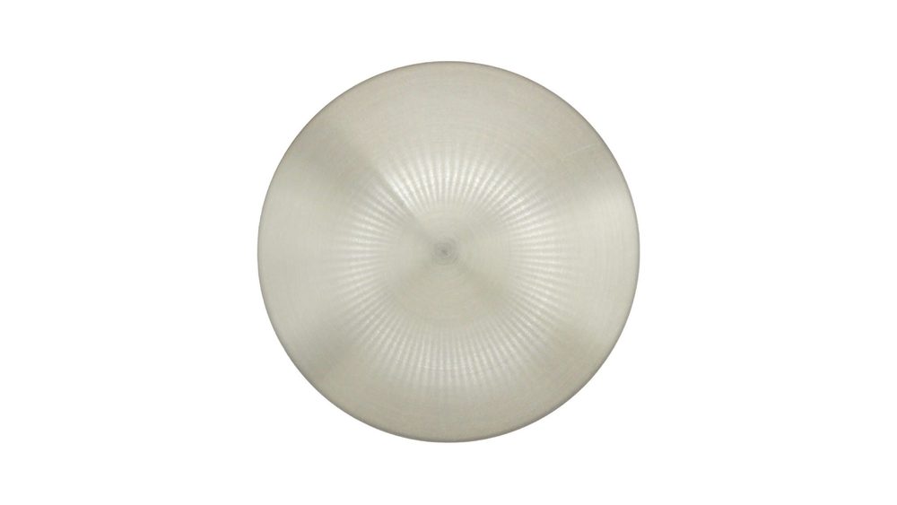 Alpine Sky round shower rose in a brushed finish
