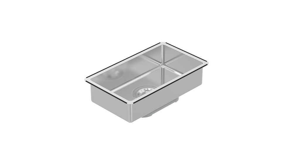 Abey Boutique stainless steel kitchen sink with accessories