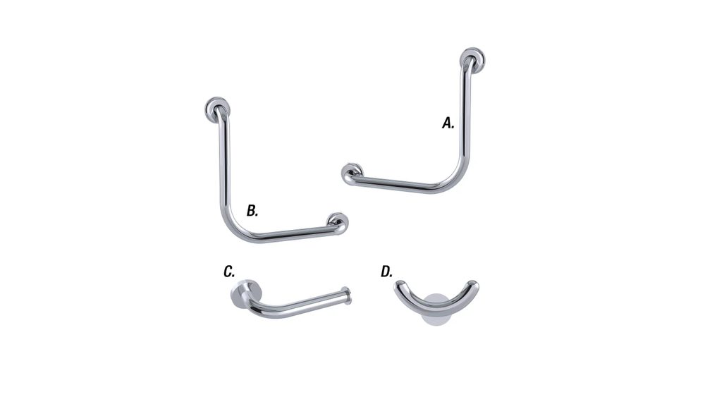 Con-Serv AS 1428.1 combination kit of grab rails and fittings in stainless steel
