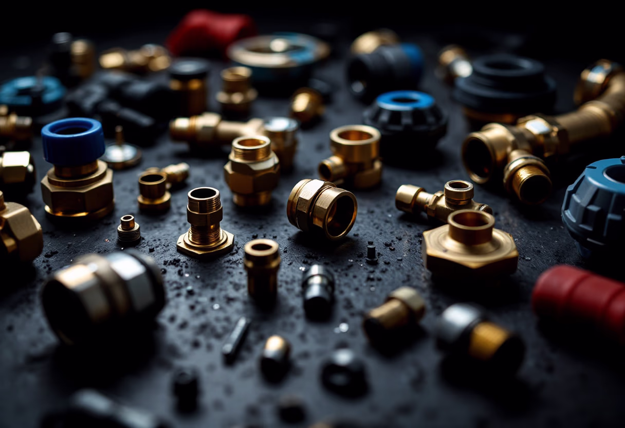 image of tools organized on a workbench (for a plumbing service)