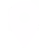 White map location pin icon on transparent background.