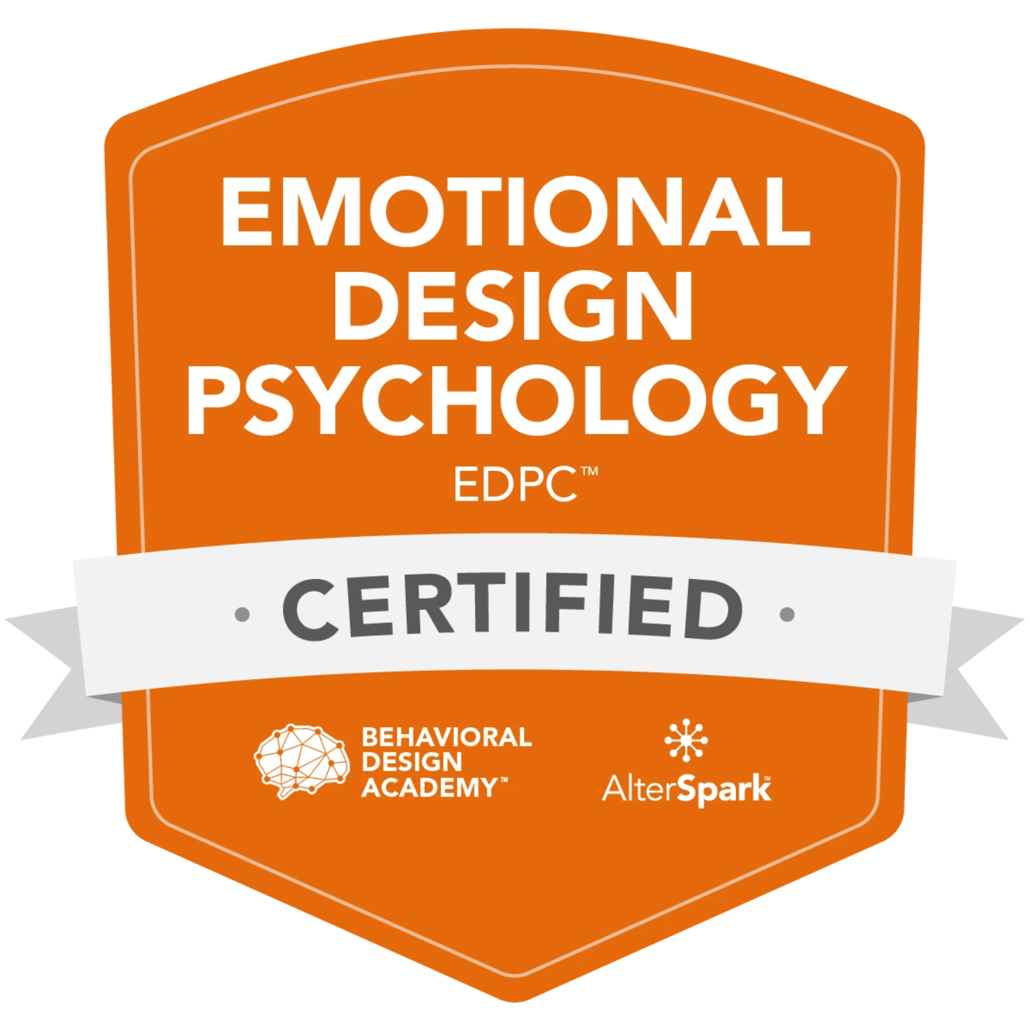 Emotional Behaviour Psychology Mastery certification badge from Behavioral Design Academy