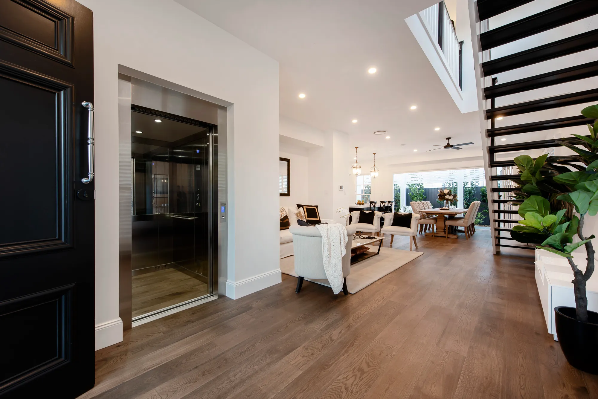 Modern home interior showcasing open plan living in a custom home built by Heuser Homes in Brisbane.