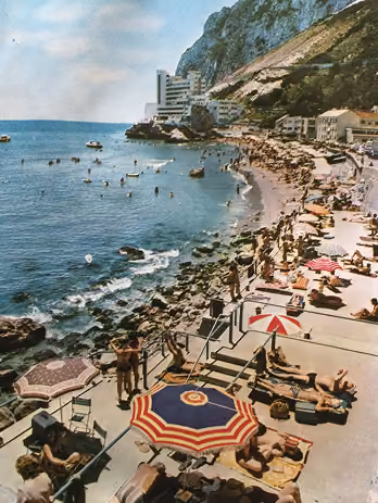 The Caleta Hotel beach in the early years