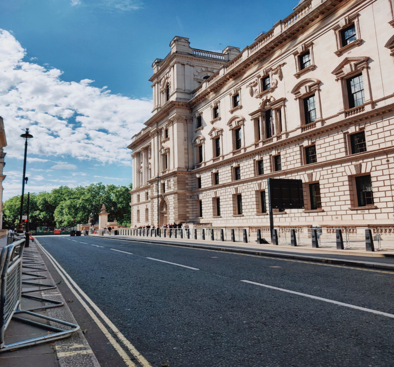 HM Treasury building in Whitehall representing government governance and public sector executive search standards.