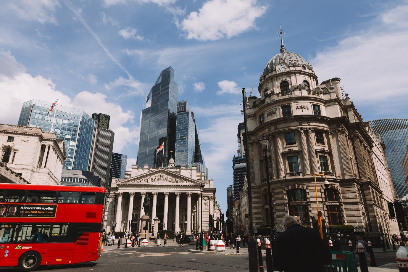 Classic London public sector architecture and commercial finance districts representing UK government tendering procedures for a statement of work.