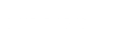 Logo BNP Paribas en texte blanc sur fond noir.