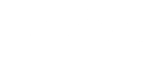 Logo Alpian avec un symbole plus devant le nom en blanc sur fond noir.