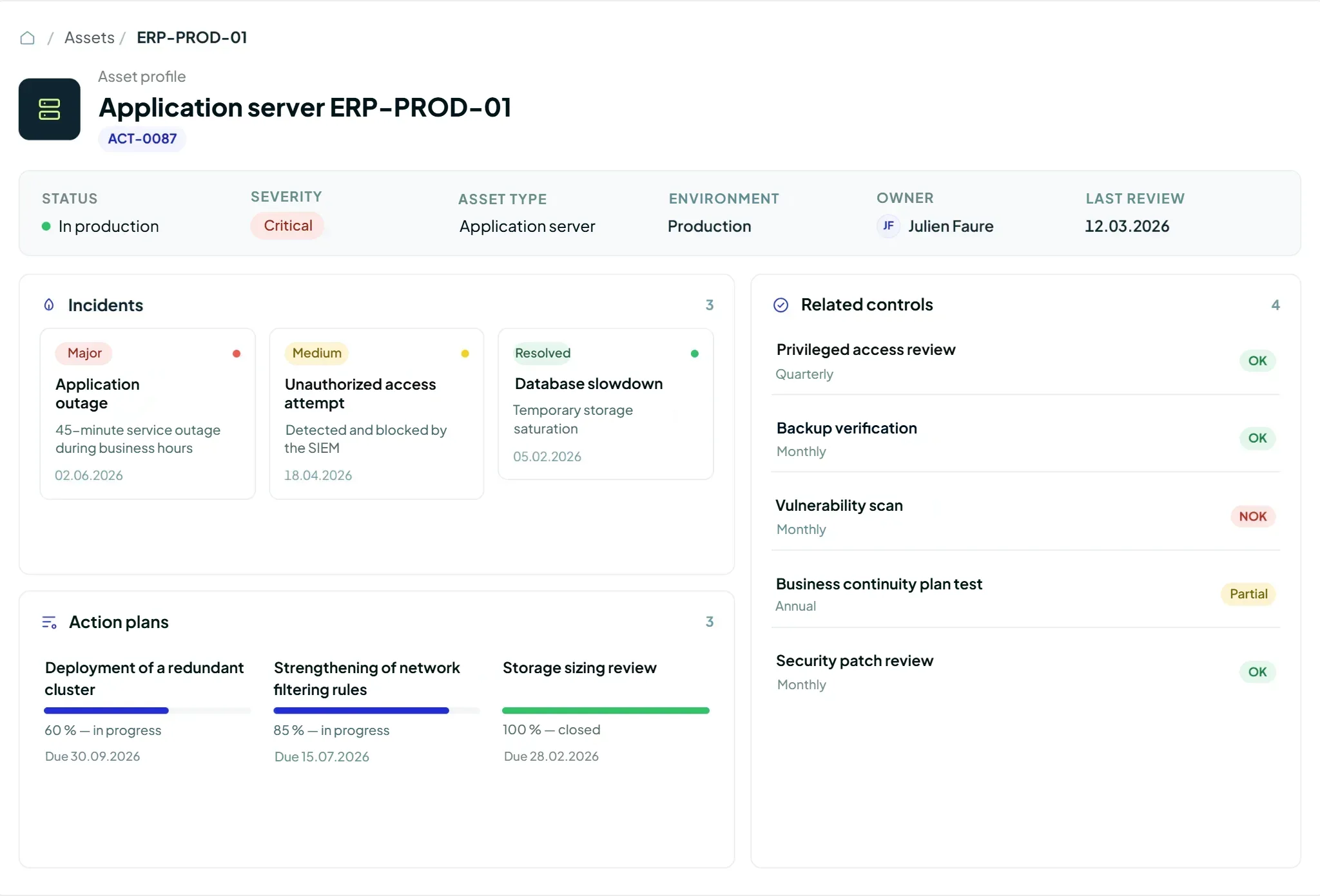Cybersecurity governance software