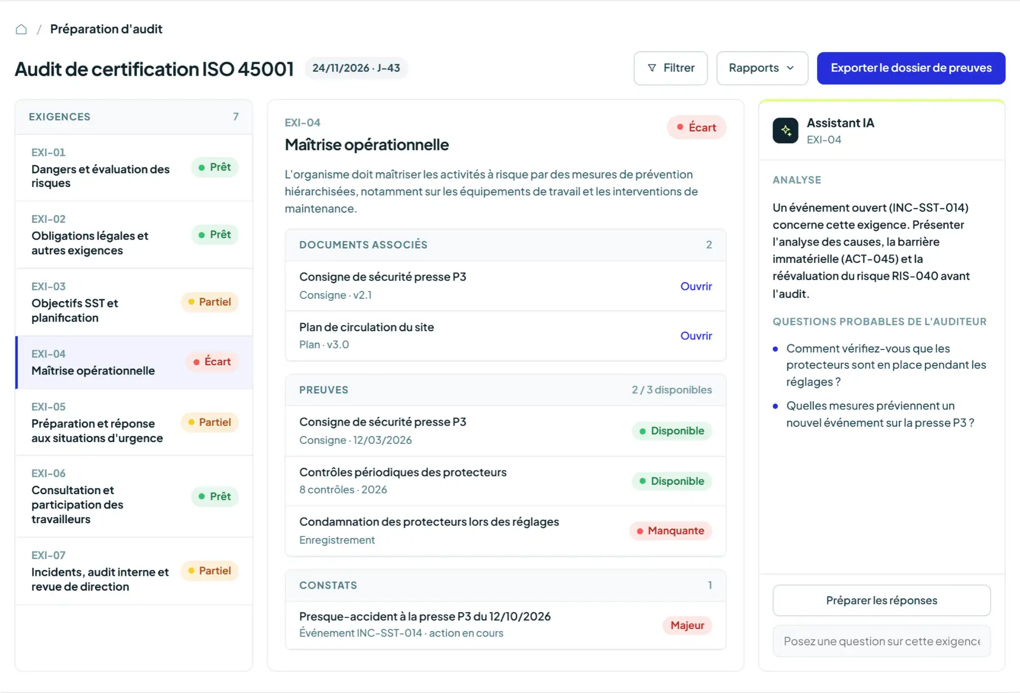 Logiciel ISO 45001