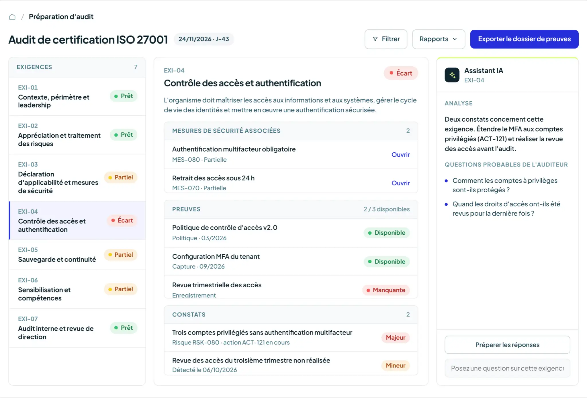 Logiciel ISO 27001