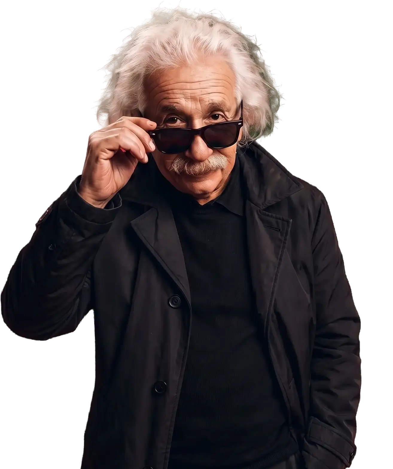 Man lowering his sunglasses