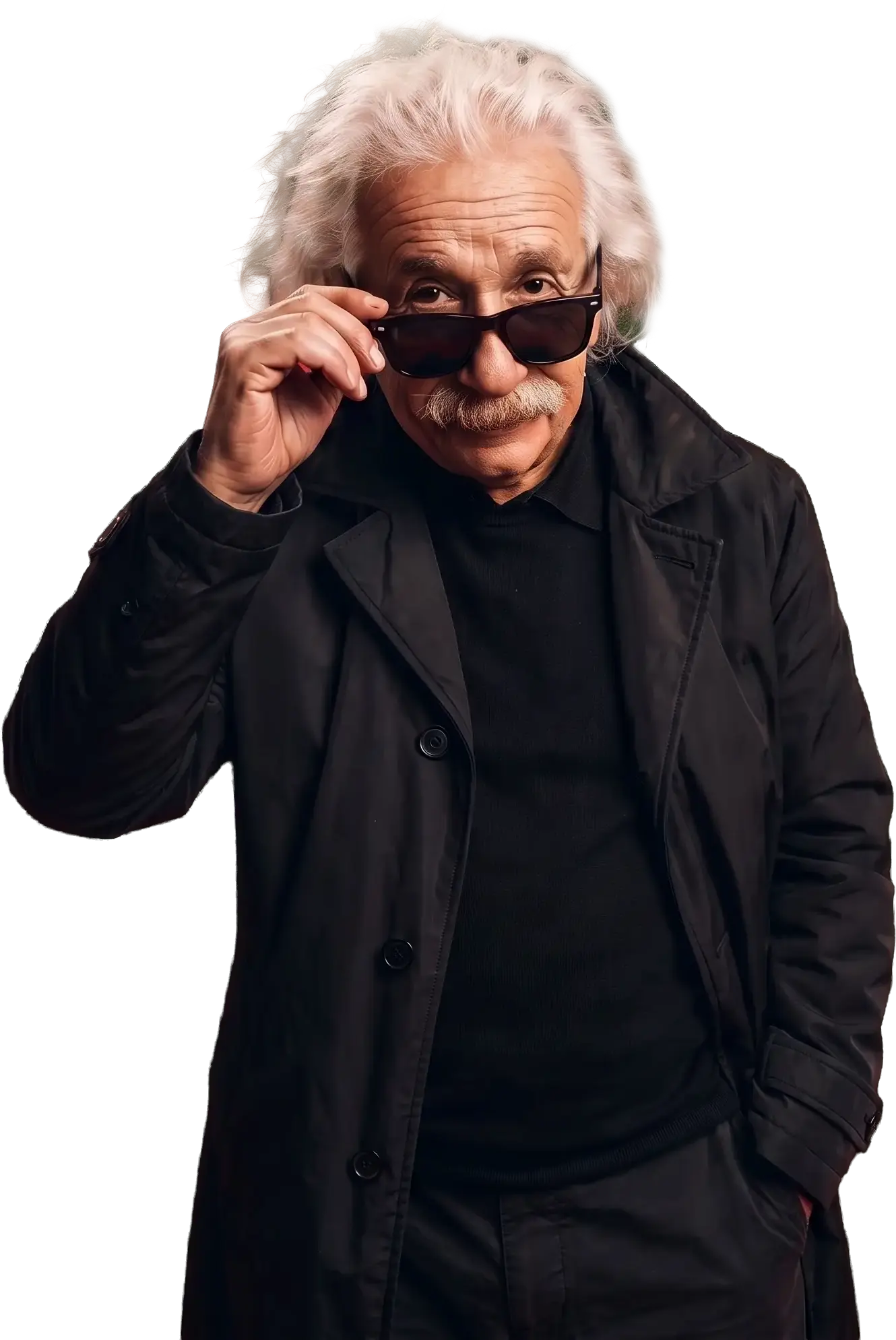 Man lowering his sunglasses