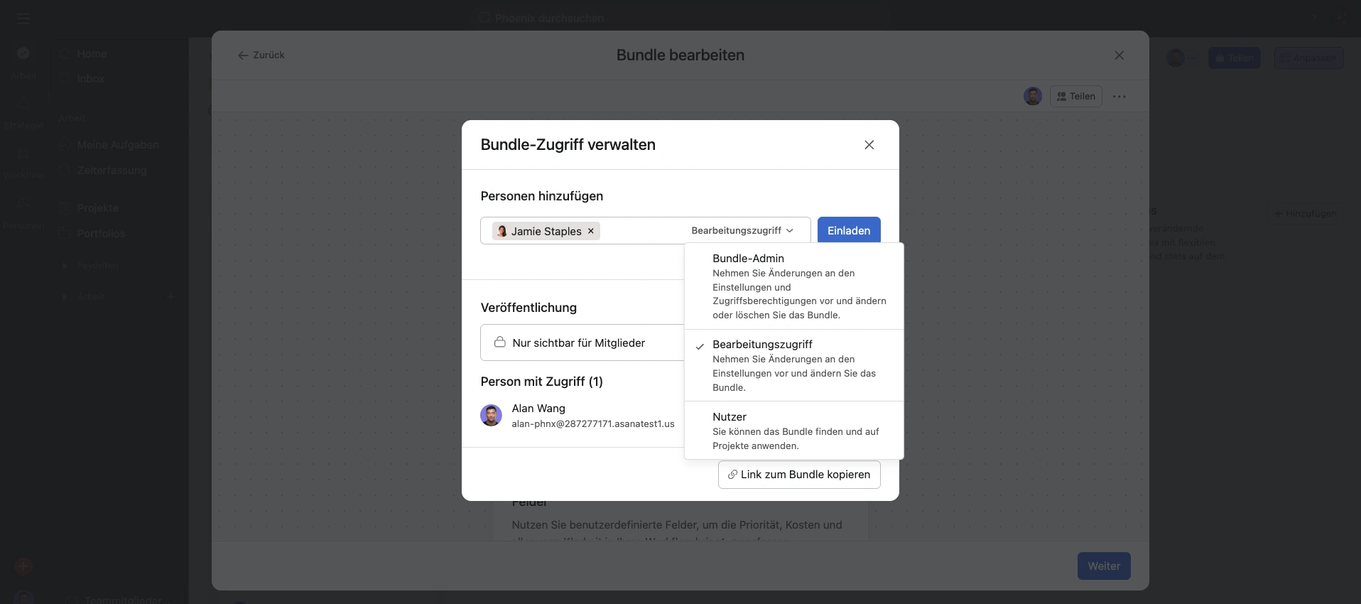 Asana Bundle-Zugriff verwalten 
