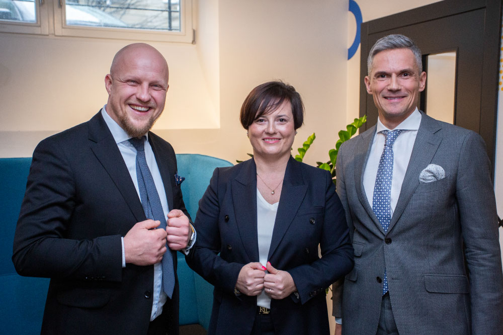 Od lewej: Paweł Prasuła, Marta Osiak, Rinalds Sluckis