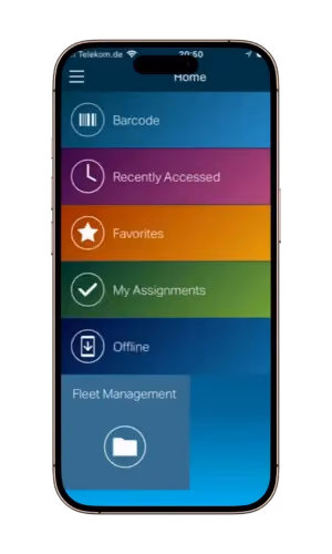 Business Central activity tiles with sales figures, shown on a phone