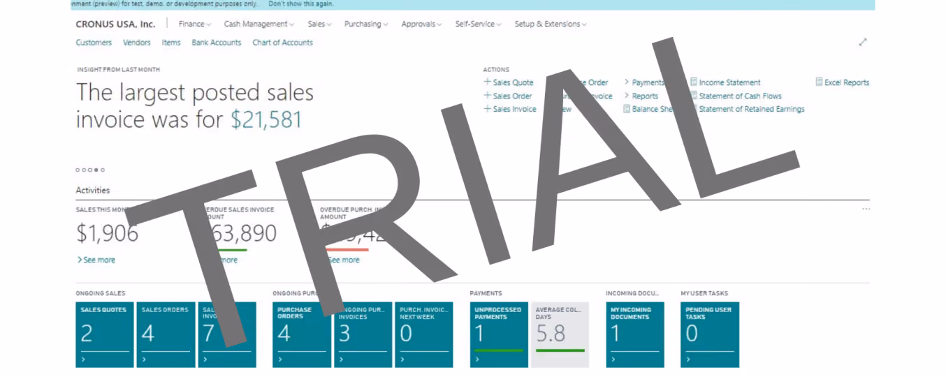 Business Central Trial