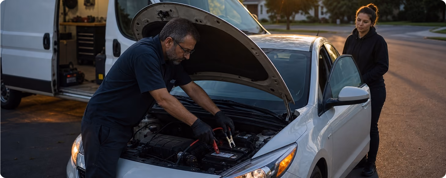 Mécanicien intervenant sur une unité mobile la nuit
