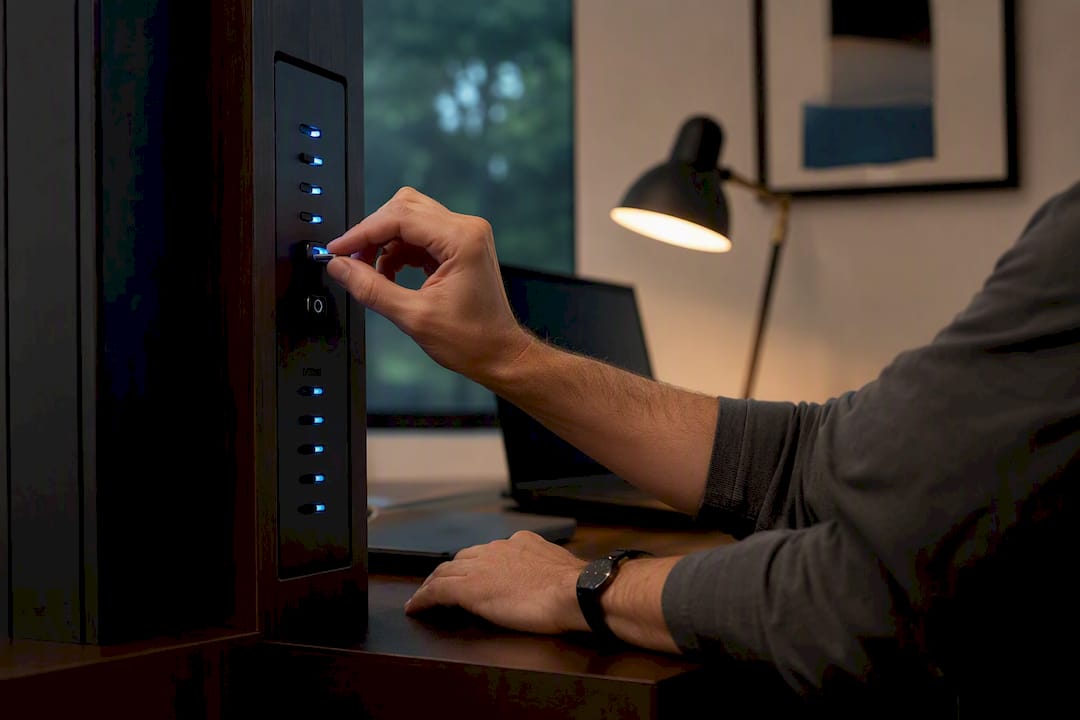 Hands toggling app embed switch on panel