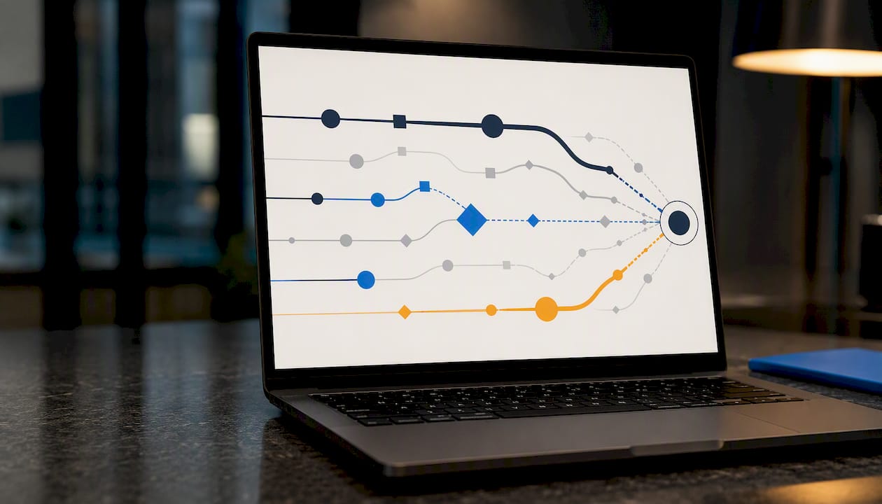 Illustration comparing conversion path contributions