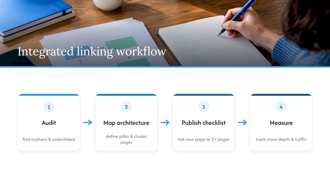 Internal linking workflow from audit to measurement