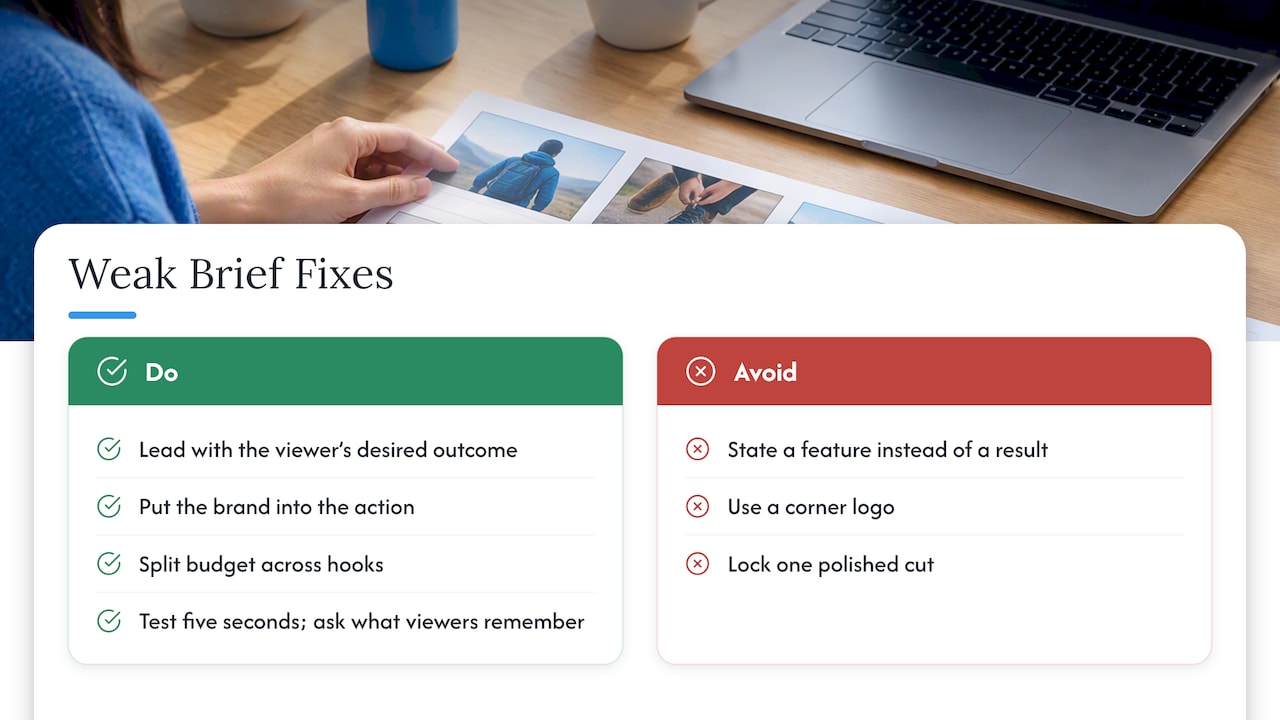 Three edits that rescue a weak creative brief — overview diagram