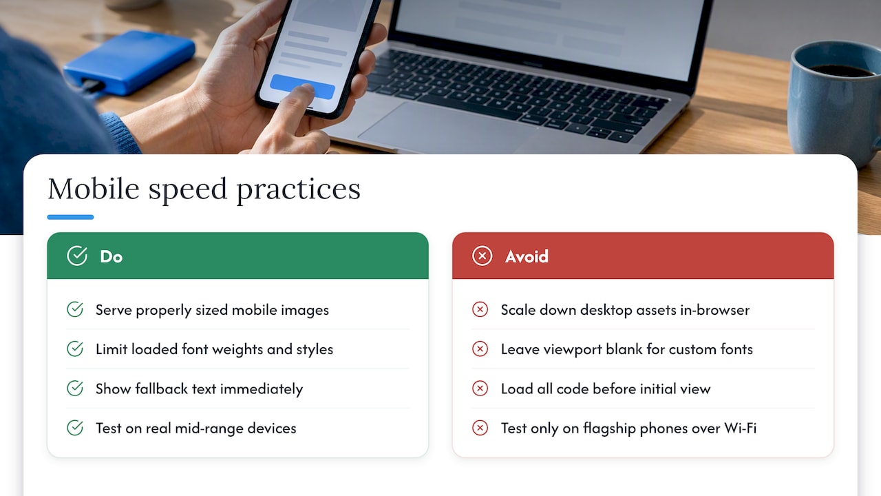 Specific optimization techniques for mobile landing page speed — overview diagram
