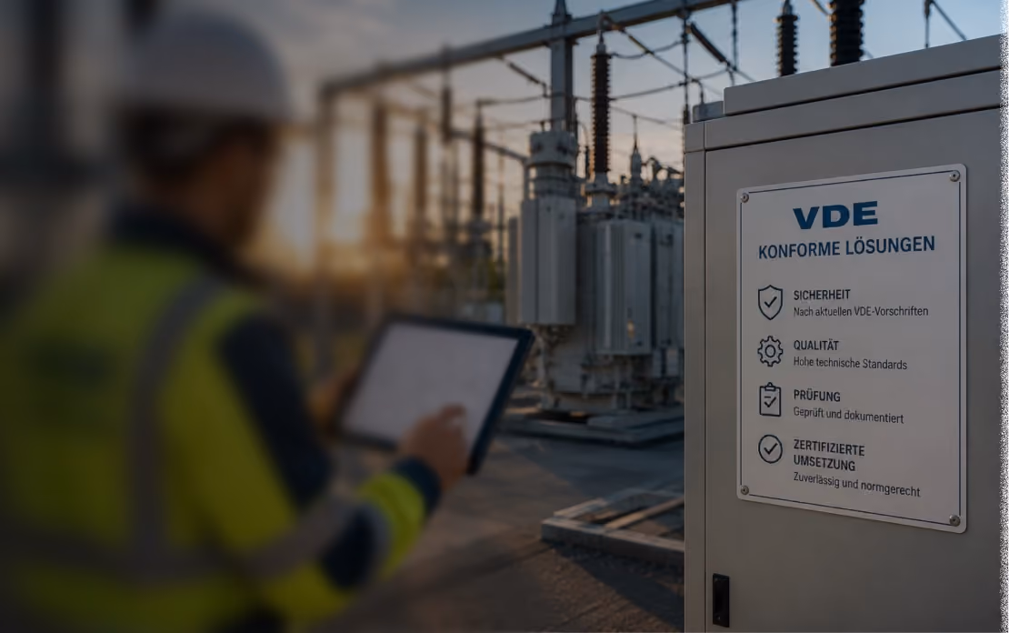 VDE-konforme Umspannanlage im Betrieb