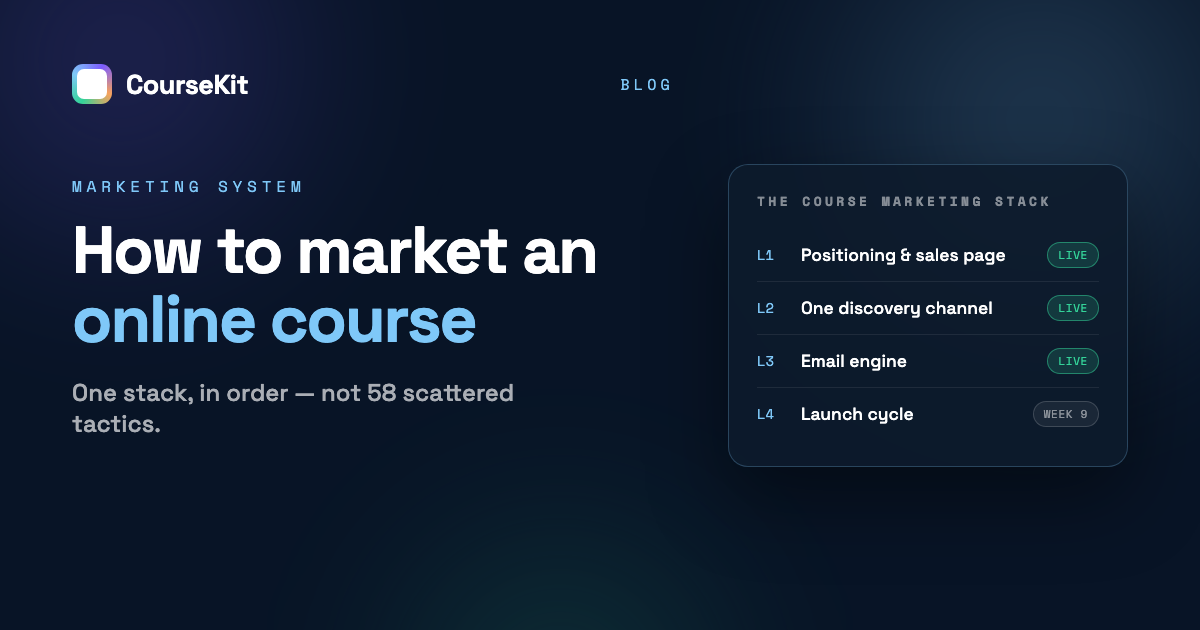 How to market an online course - the CourseKit four-layer marketing stack