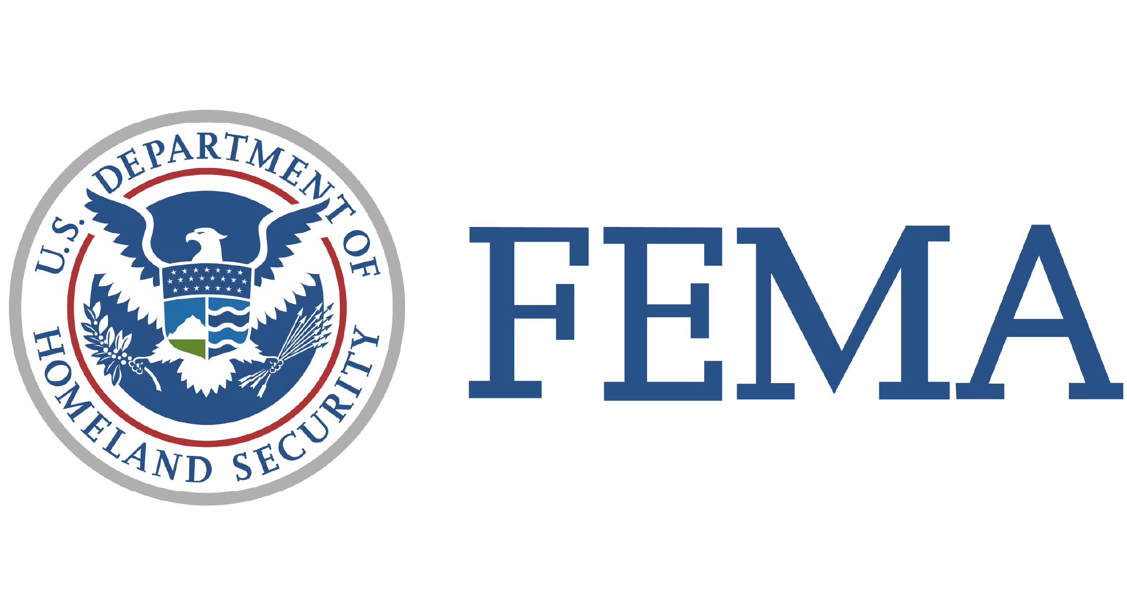 Seal of the U.S. Department of Homeland Security with FEMA text in blue.
