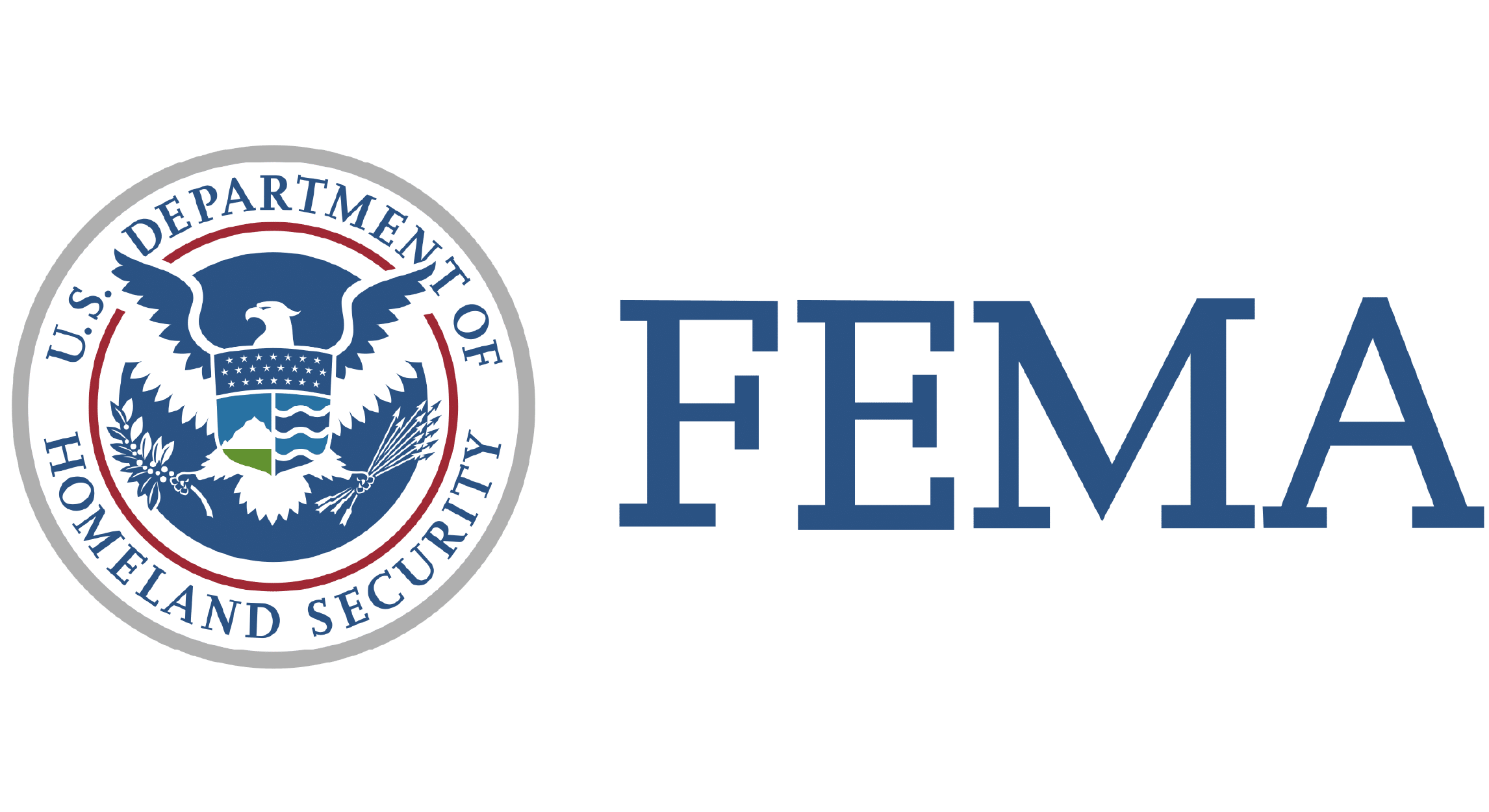 Seal of the U.S. Department of Homeland Security with FEMA text in blue.