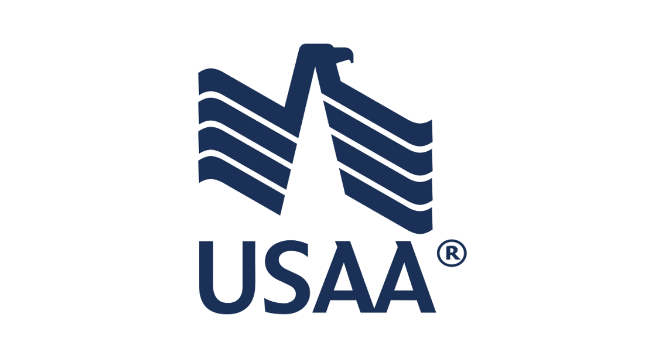 USAA logo featuring stylized eagle above bold USAA letters.