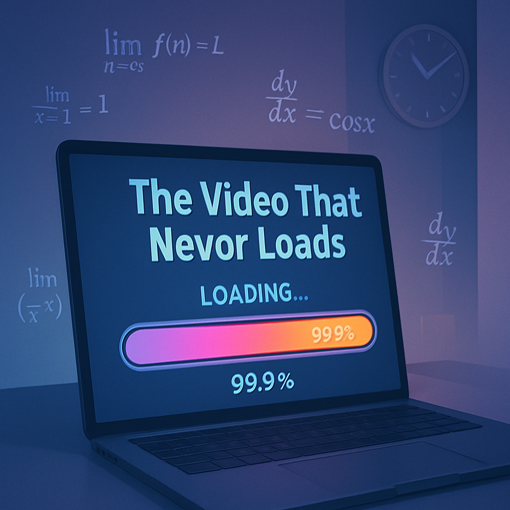 Loading bar stuck near 100 percent illustrating limits in calculus