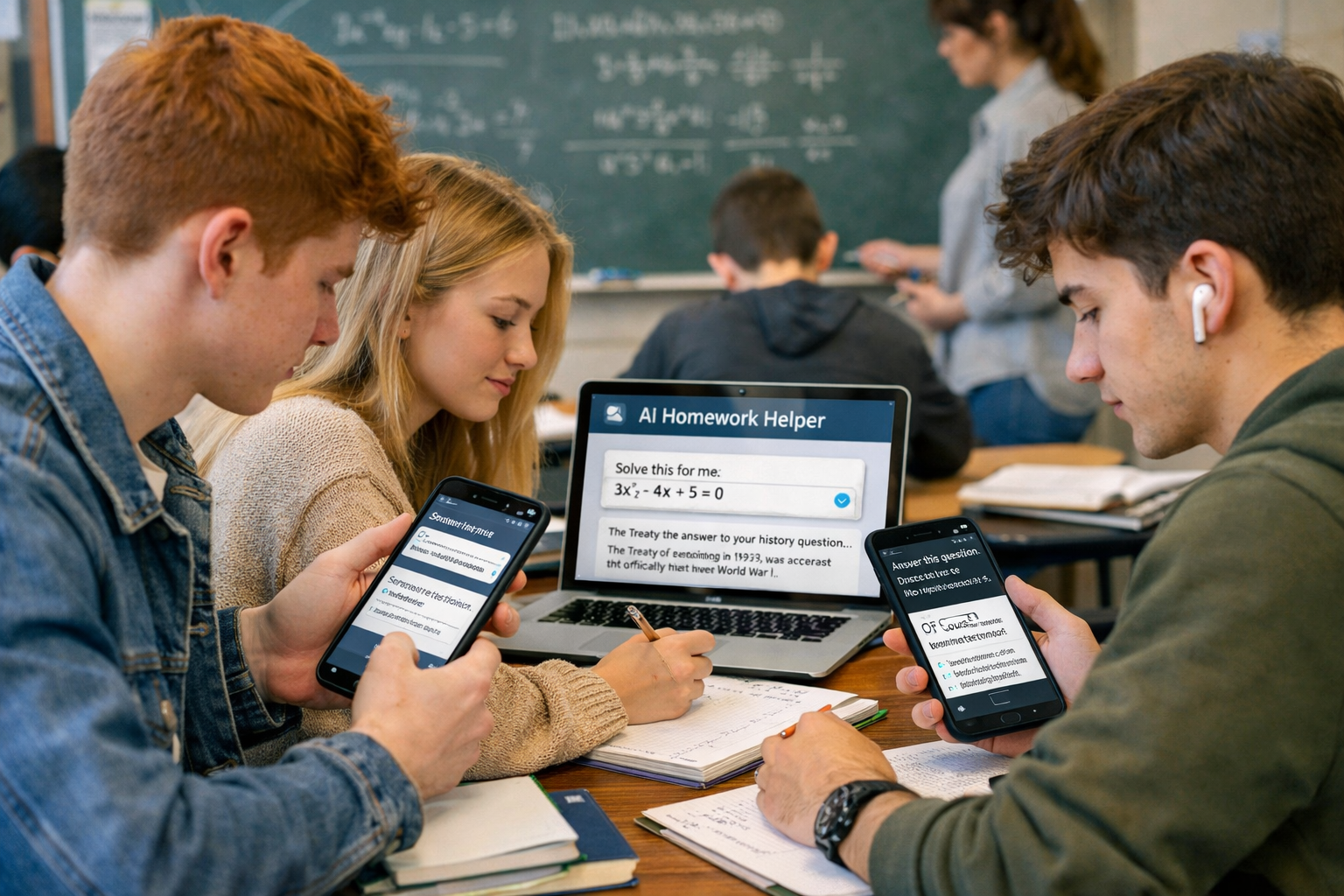 AI Assisted Homework Cheating Scene