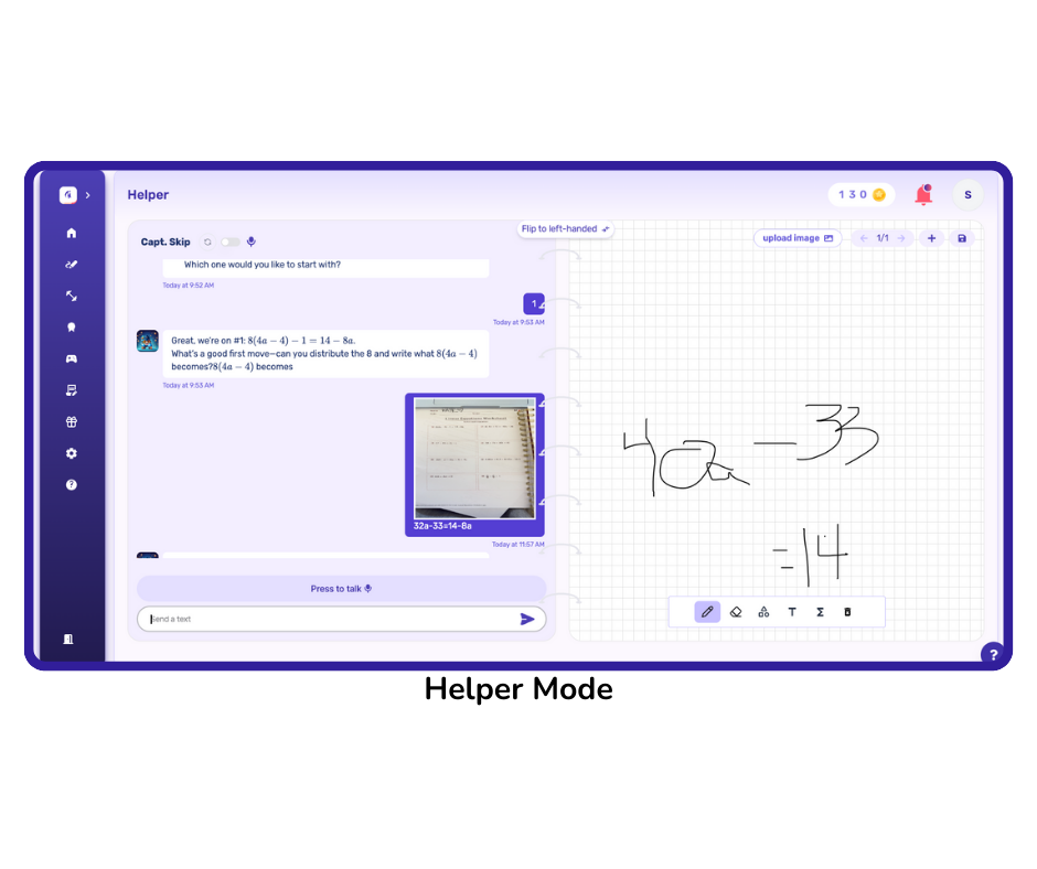 StarSpark AI tutoring session screenshot