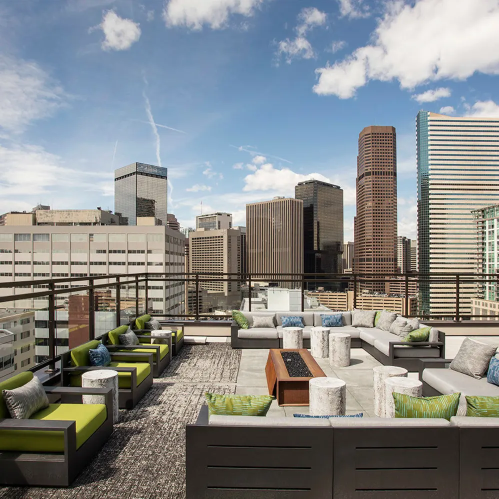 Rooftop seating area