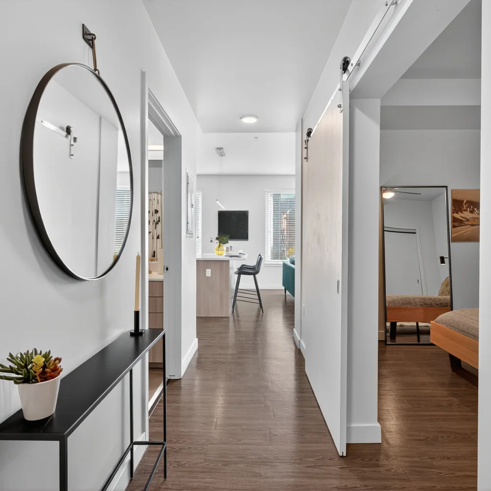 Hallway area with decor