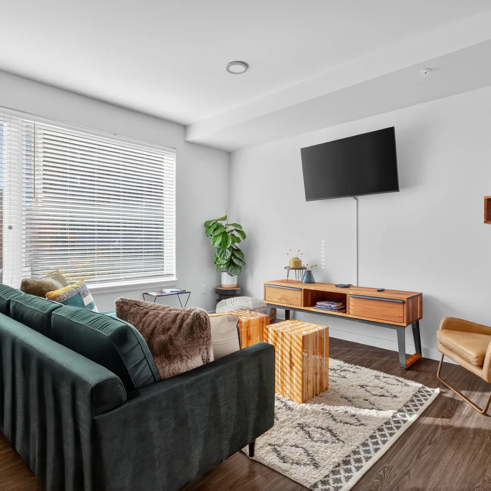 Living room with seating and decor