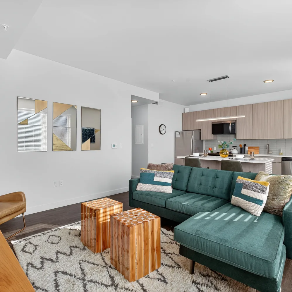 Living room with seating and decor