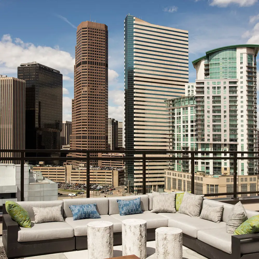 Rooftop seating area