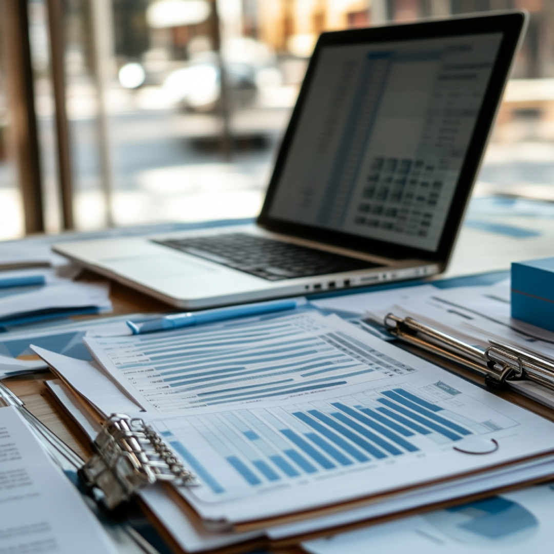 A bookkeeper reconciling monthly accounts