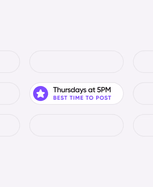 Social media publishing recommendation showing the best time to post