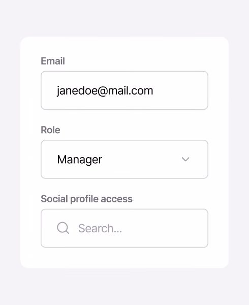 Social media team member access and role management settings