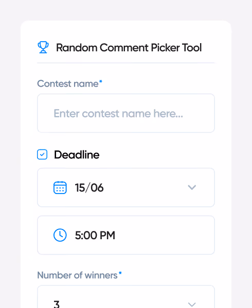 Tool for randomly selecting comments from a social media post
